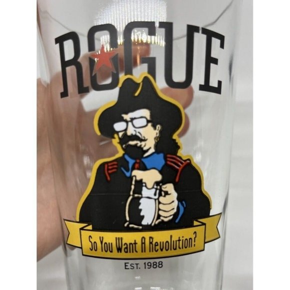 ROGUE Ales Beer Pint Glass So You Want A Revolution? Rogue Brewing Company 1988 - Picture 3 of 9